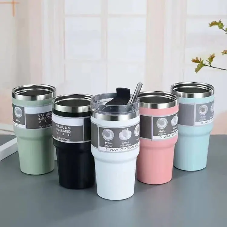 Vacuum-Insulated Dual-Sip 600Ml Travel Tumbler 1