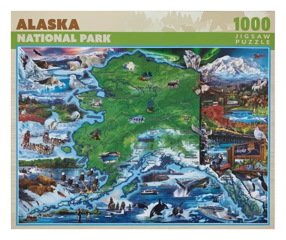 Vibrant Alaska State Map Jigsaw Puzzle – 1000 Pieces 1