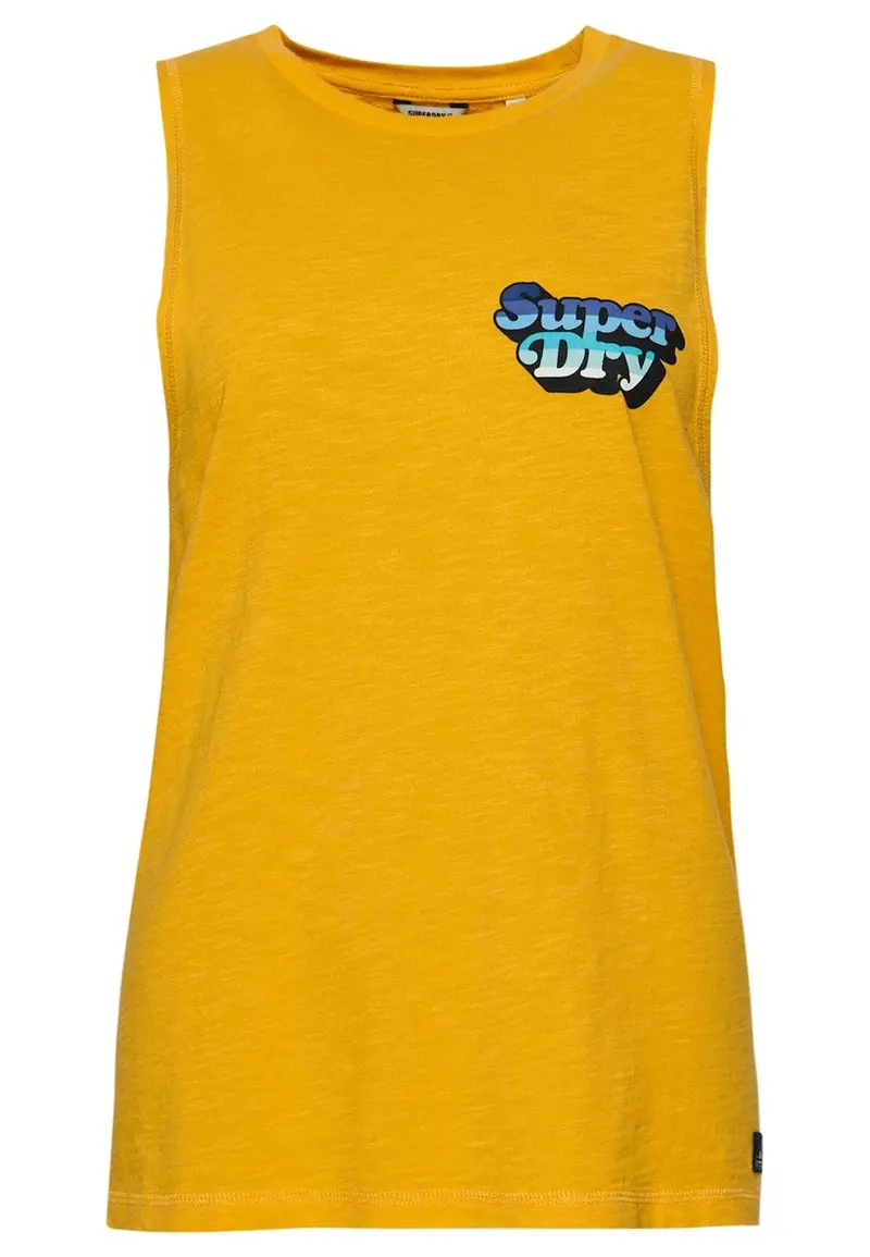 Vintage Cali Stripe Sleeveless Vest In Ochre 1
