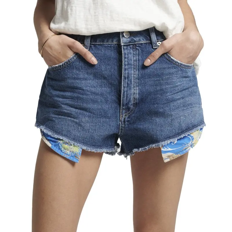 Vintage High-Rise Denim Shorts In Classic Blue 1