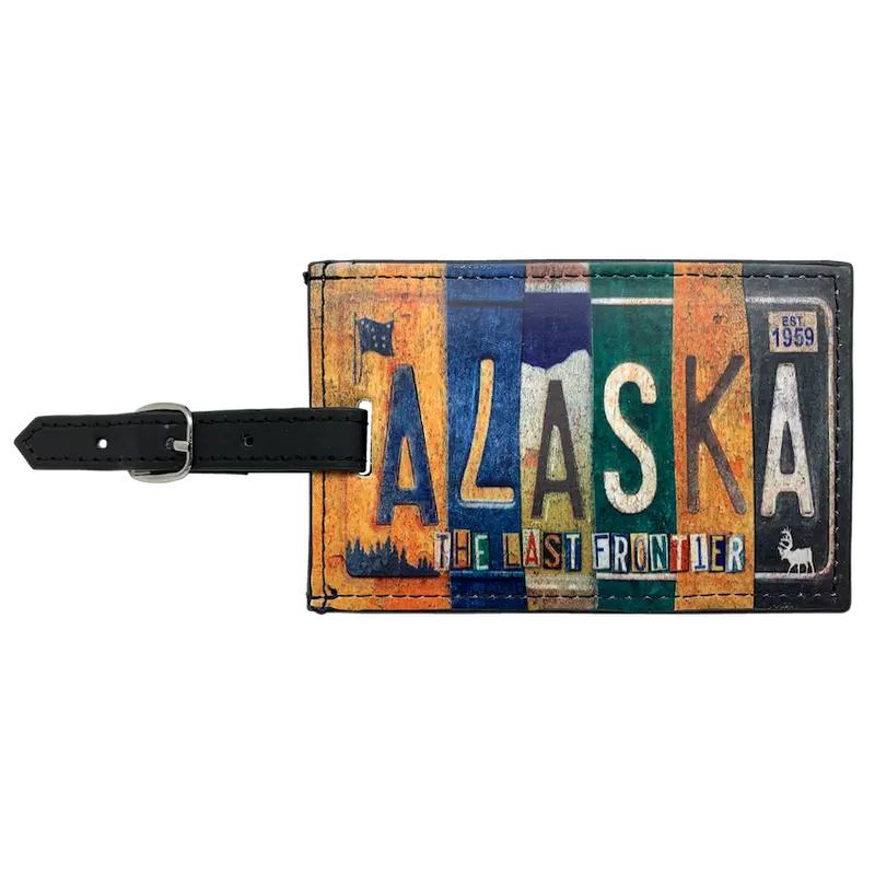 Vintage-Style Alaska License Plate Luggage Tag 1