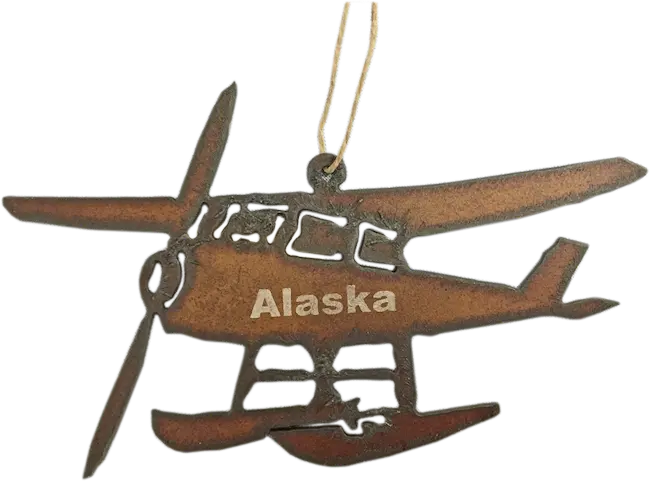 Vintage-Style Float Plane Metal Ornament – Alaska Theme 1