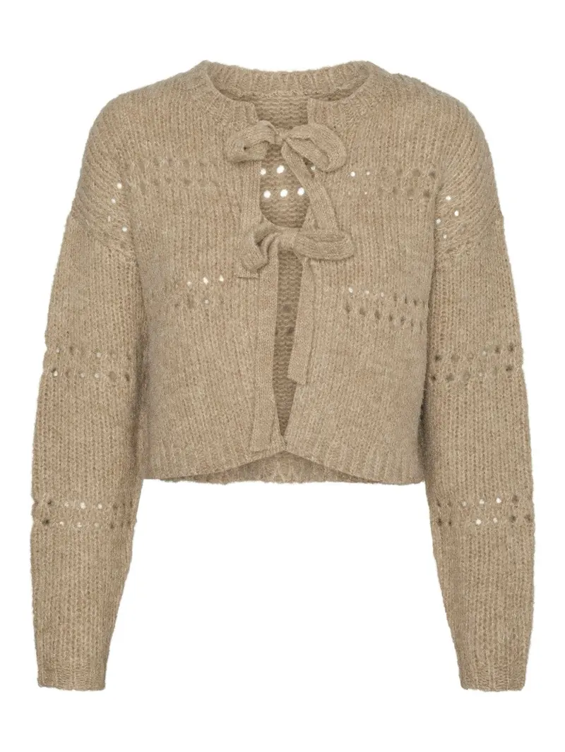 Vmadelina Short Two-Way Cardigan In Light Brown 1