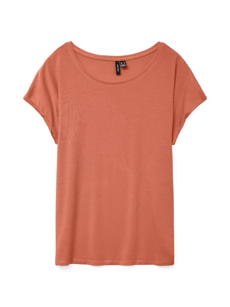 Vmava Solid Short-Sleeve Junior Top In Orange 1