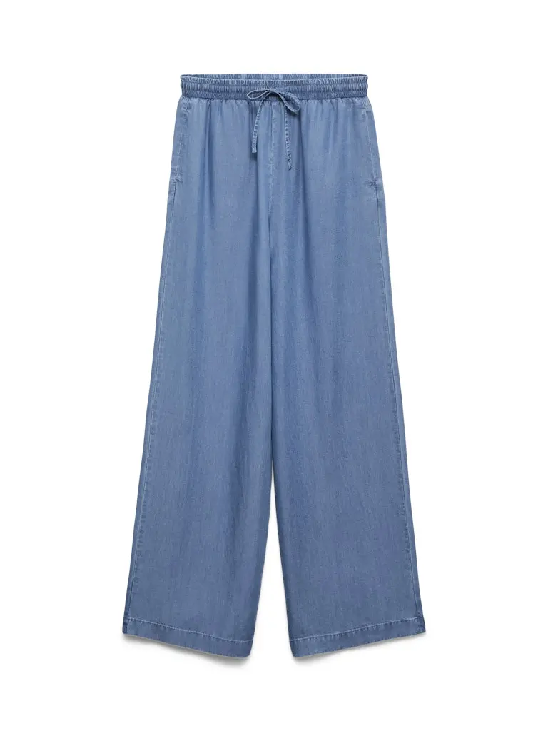 Vmbree High-Waisted Loose Tencel Pants – Denim Blue 1