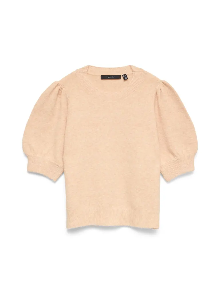 Vmdoffy Three-Quarter Sleeve Crewneck Pullover In Salmon Peach Blend 1