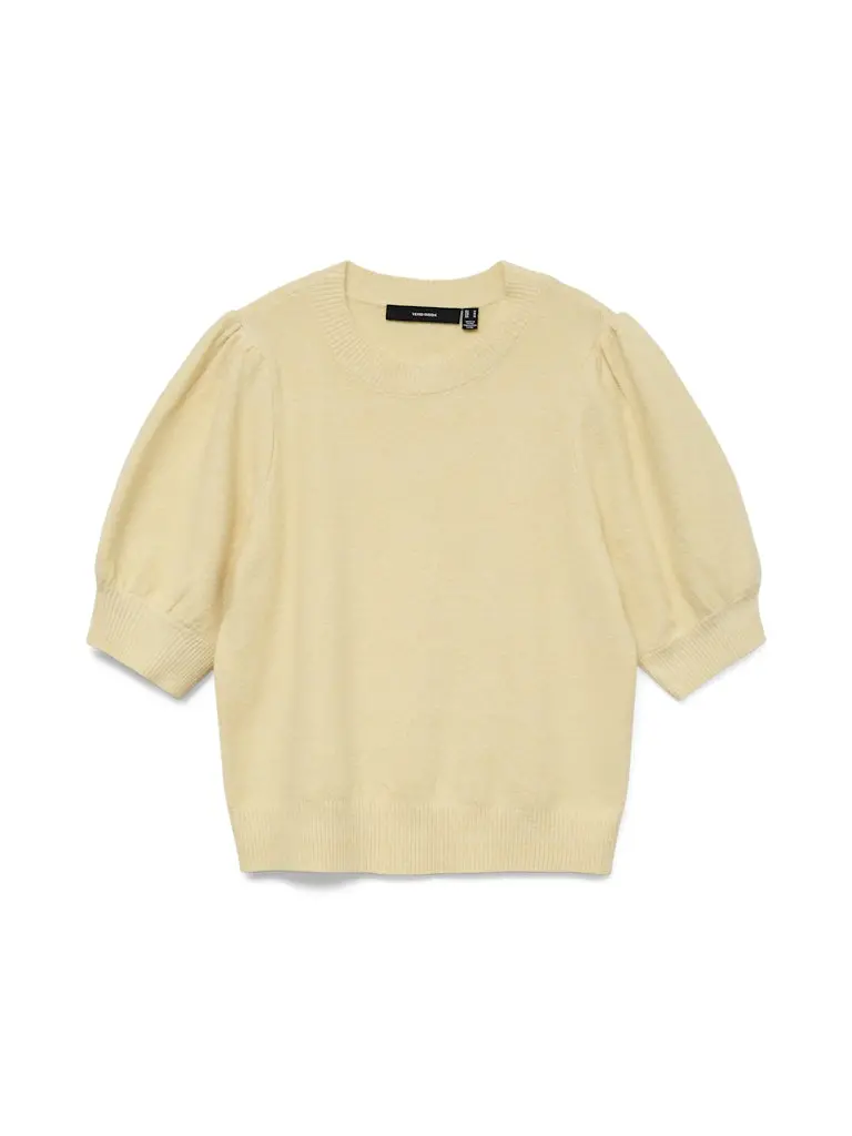 Vmdoffy Yellow O-Neck 2/4-Length Pullover 1