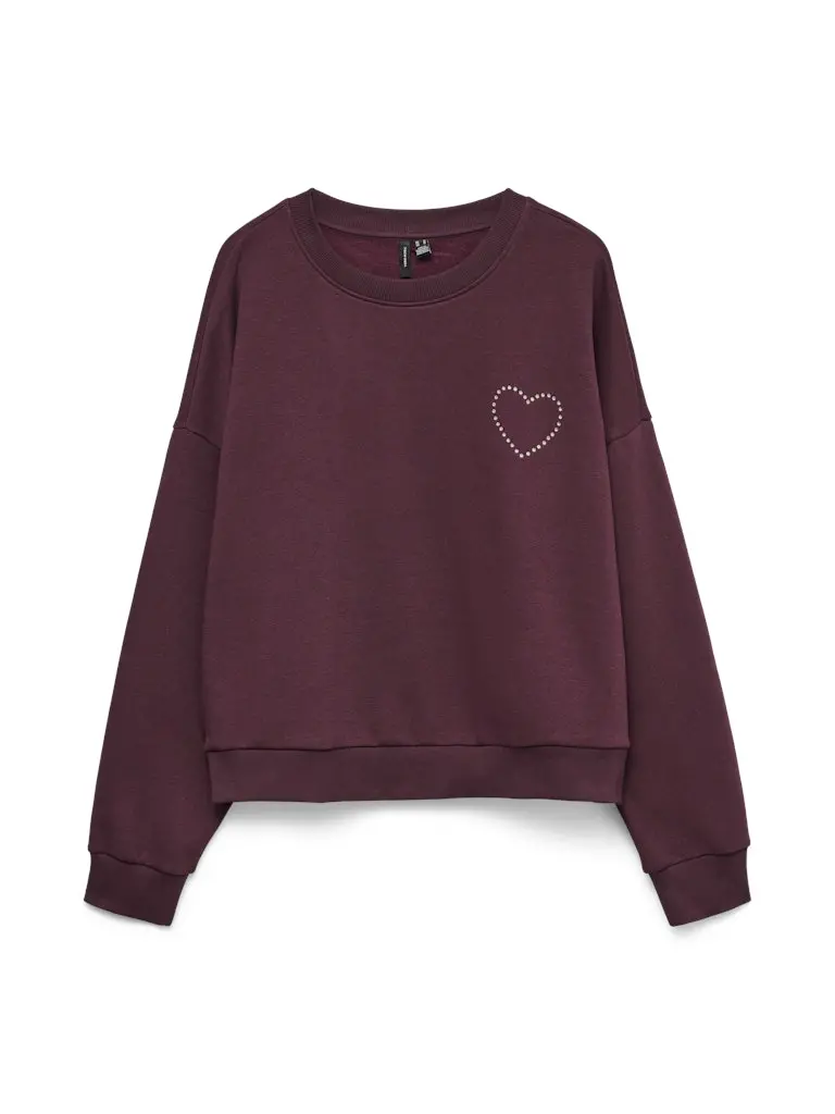 Vmlotte Bordeaux Long-Sleeve Boxy Sweatshirt For Juniors 1