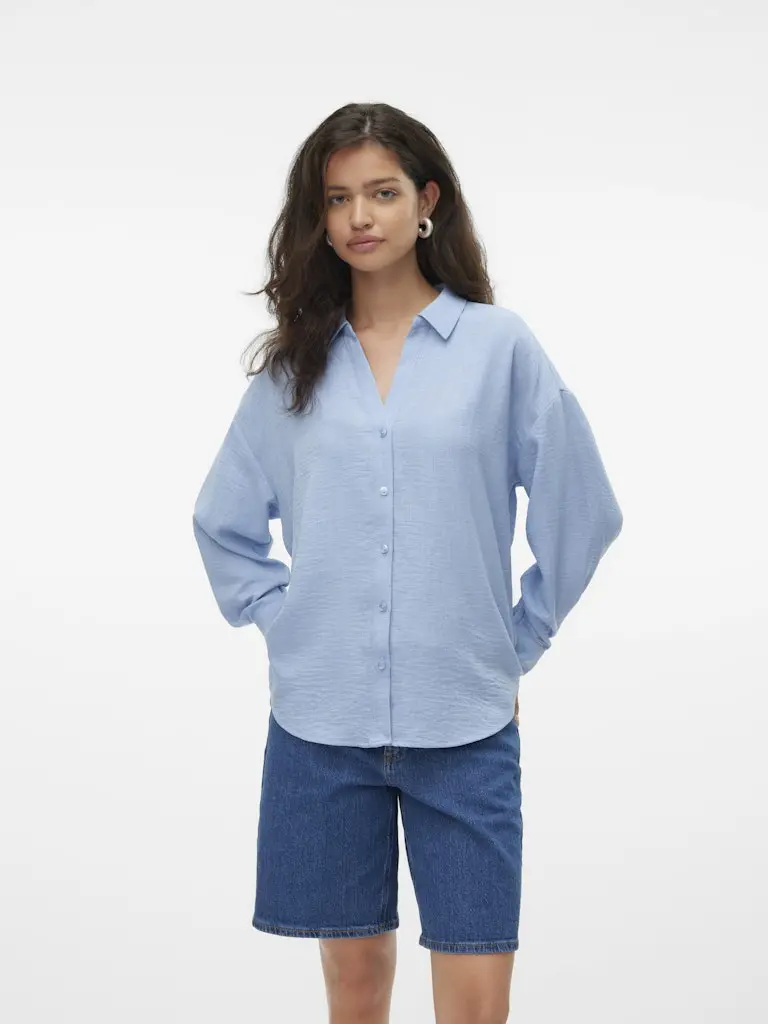 Vmmelaney Queeny Long-Sleeve Shirt – Light Blue 1