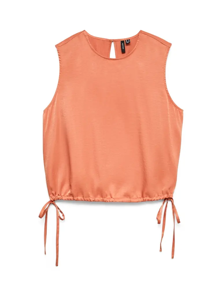 Vmmira Short-Sleeve Woven Top In Orange 1