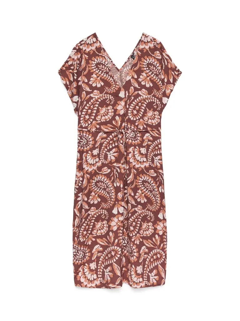 Vmnellie Carla Wide-Leg 7/8-Length Kaftan In Red Floral Print 1