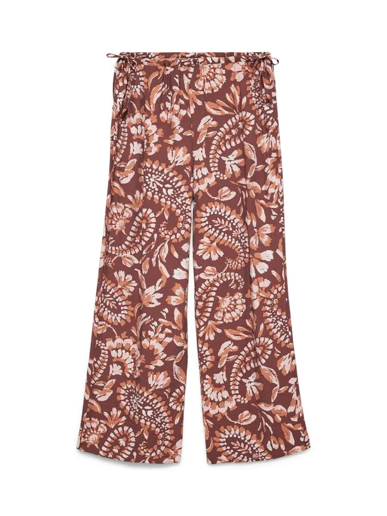 Vmnellie Wide-Leg Pants – Red Floral 1