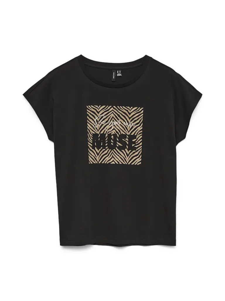 Vmstina Black Short-Sleeve Boxy Top – Junior Fit 1