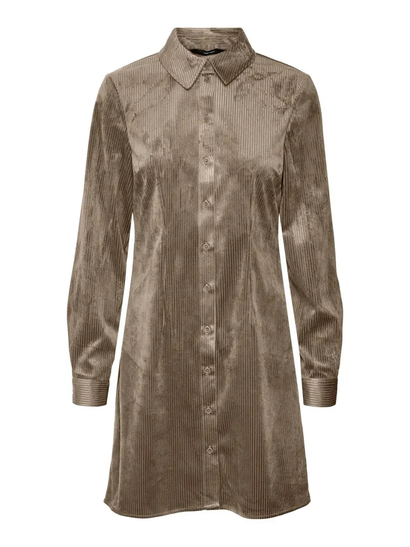 Vmtrim Sand Long Sleeve Shirt-Style Short Dress 1