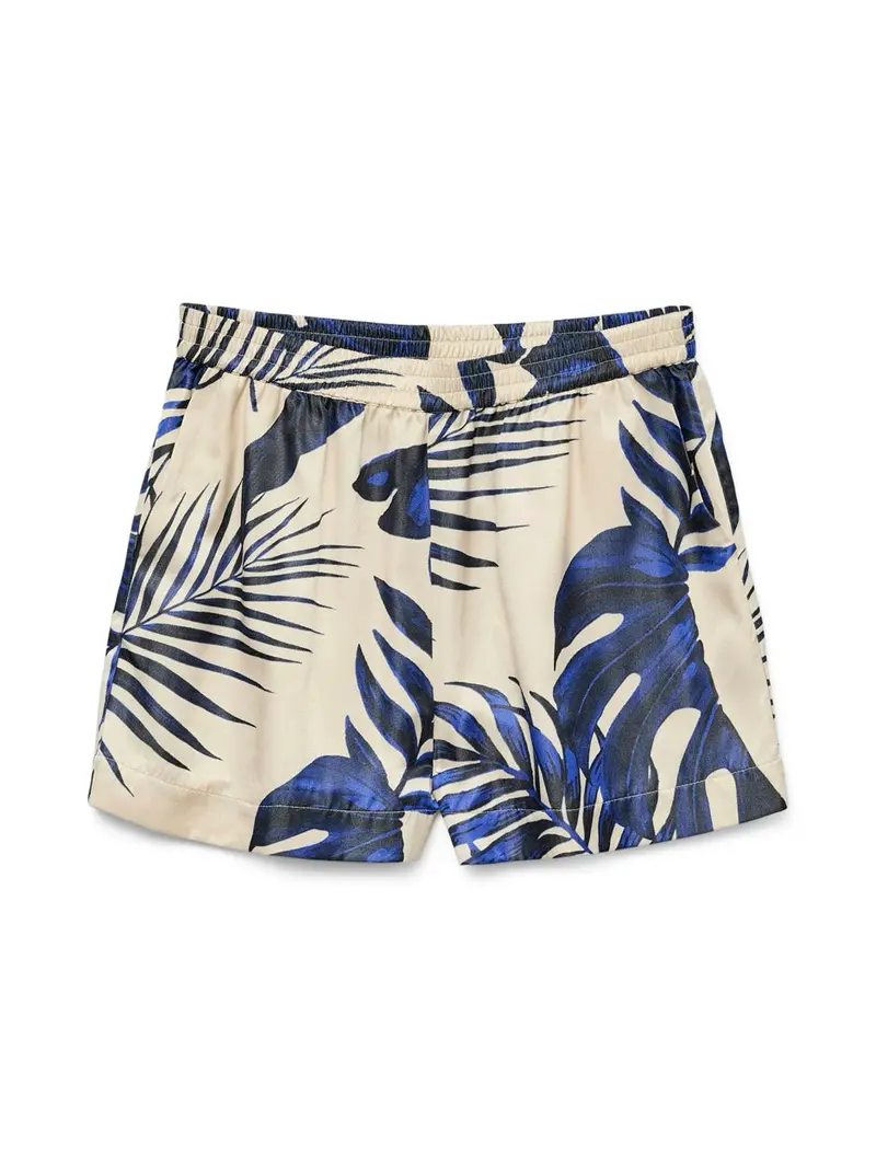 Vmvina High-Waisted Shorts With Geometric Print – Navy Blue 1