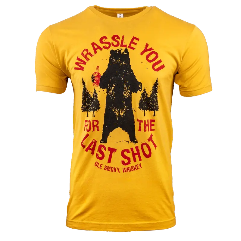 Whiskey Bear Wrasslin’ Cartoon T-Shirt 1