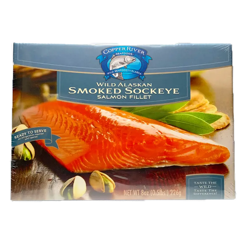 Wild-Caught Smoked Sockeye Salmon Fillet (8 Oz) 1