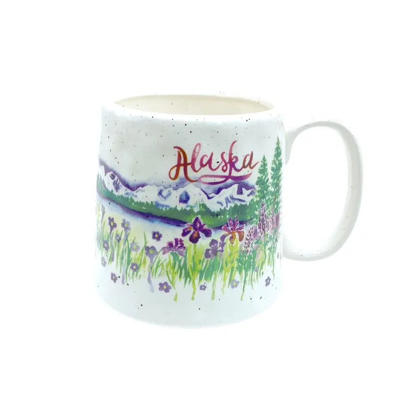 Wildflower Mountain Alaska Ceramic Mug – 16 Oz Insulated Drinkware 1