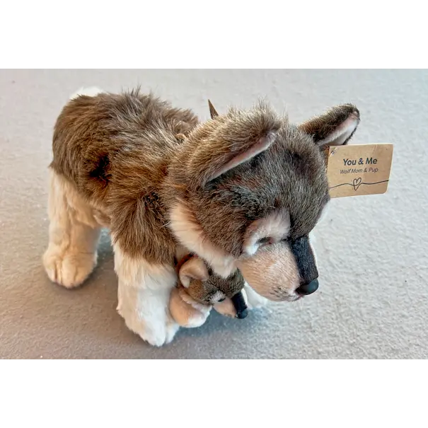 Wolf And Pup Plush Toy – Soft Huggable Wildlife Companion 1