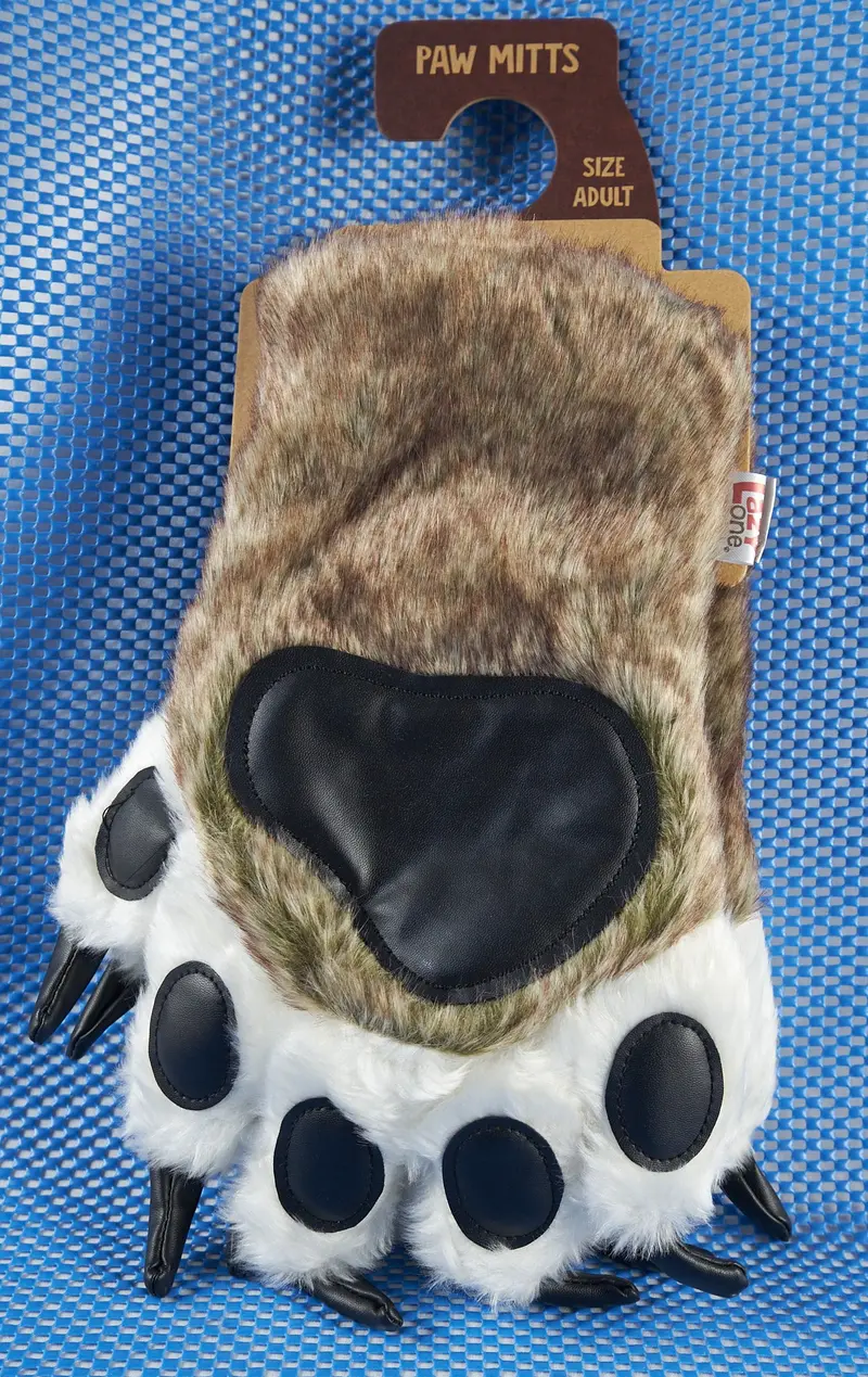Wolf Paw Pattern Adult Mittens 1