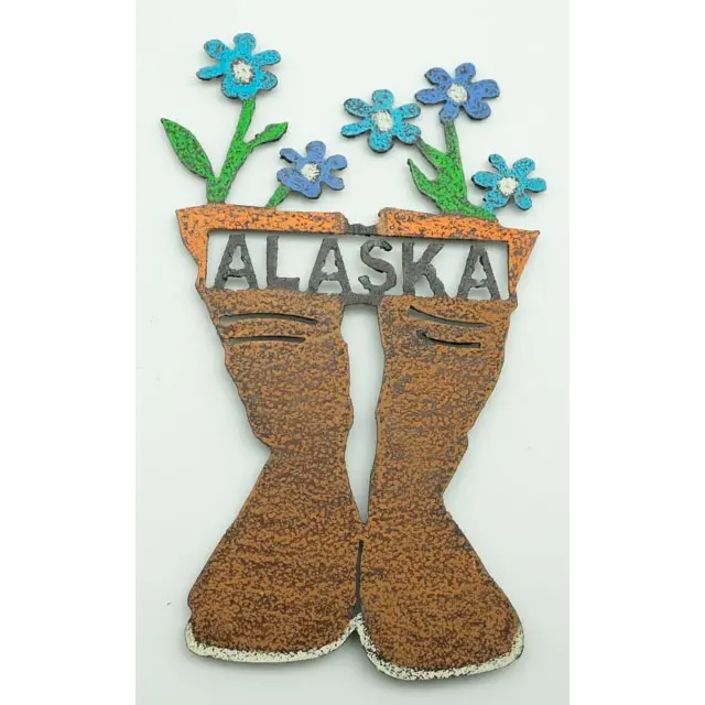 Xtratuf Boots Floral Pattern Metal Refrigerator Magnet 1