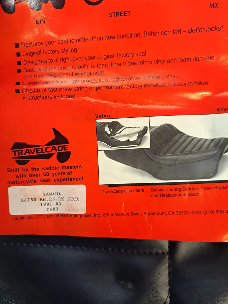 Yamaha Xj750 Seca Seat Cover Oem Style 1