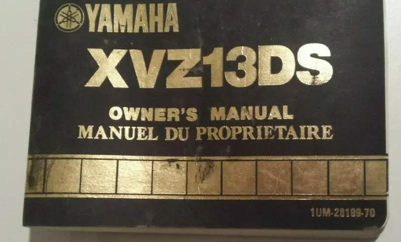 Yamaha Xvz13Ds Owner'S Reference Guide 1