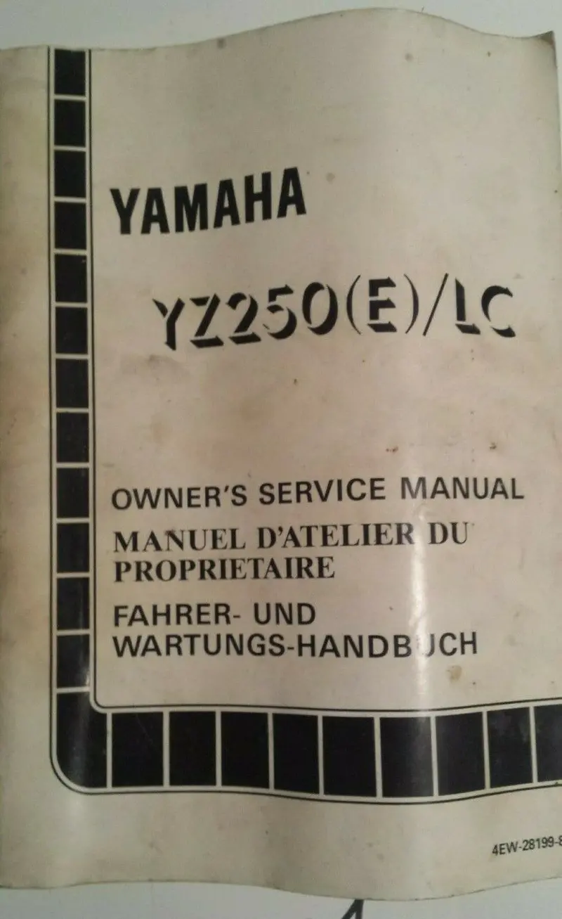Yamaha Yz250 Factory Service Manual – Oem #4Ew-28199-80 1