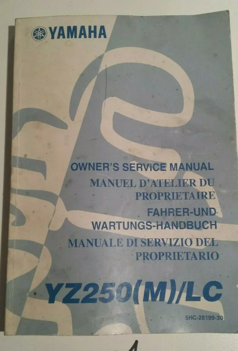 Yamaha Yz250 (M) & Yz250Lc Workshop Manual – Oem #5Hc-28199-30 1