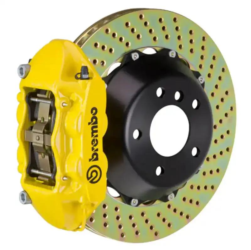 Brembo 13-18 Focus St Front Gt Big Brake Kit: 365X29Mm Two-Piece Drilled Rotors, Yellow Calipers 1