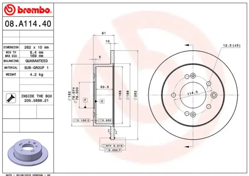Brembo Disc Brake Rotor – High-Performance Replacement, Part Number 08A11440C02 1