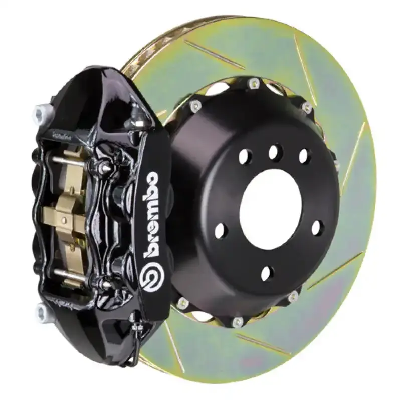 Brembo Rear Gt Big Brake Kit For 2019+ Bmw 330I — 4-Piston Calipers, 380×28 Mm Two-Piece Slotted Rotors, Matte Black Finish 1