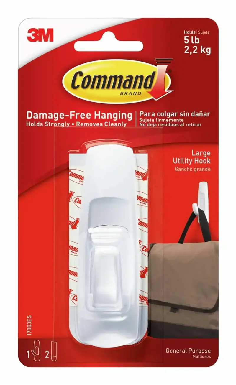 Command Large Utility Hooks – Heavy-Duty Adhesive Mounting For Indoor/Outdoor Use 1