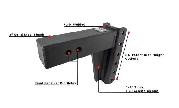 Extreme-Duty 3-Foot Adjustable Drop/Rise Hitch Receiver 1