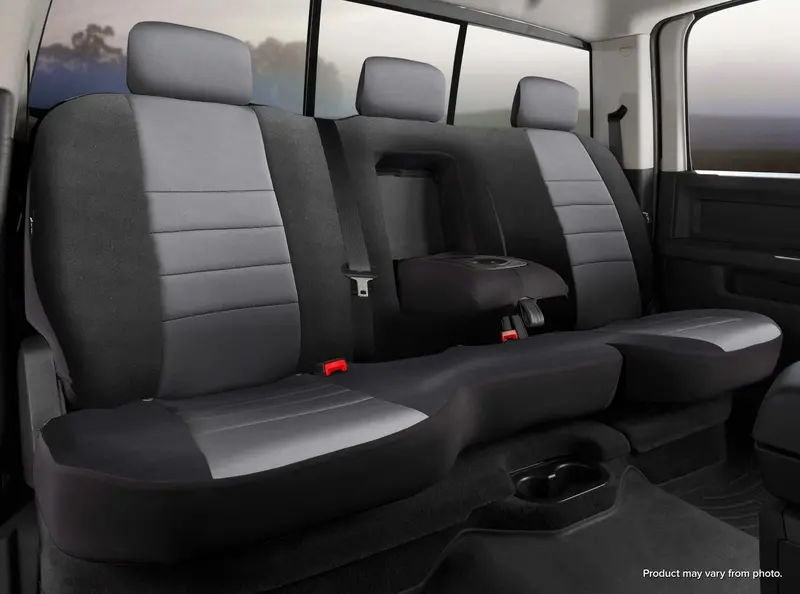 Fia Np90 Series Neoprene Rear Seat Covers – Black/Gray Center Panel (Custom Fit) 1