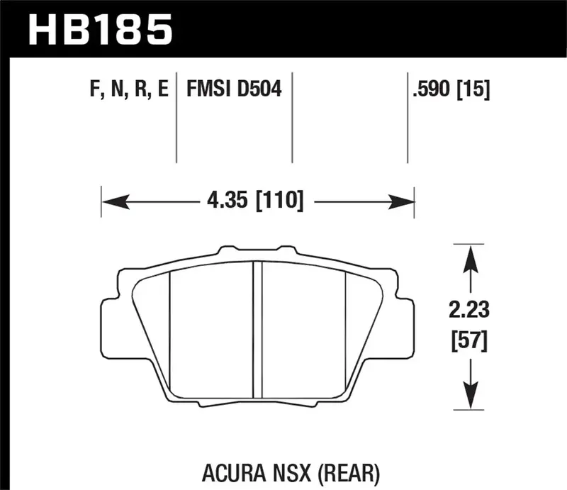 Hawk Performance Hb185B.590 Hps 5.0 Disc Brake Pad 0.590 Thickness 1