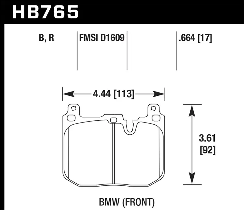 Hawk Performance Hps 5.0 Brake Pads – Rear Disc Application, 0.664-Inch Thickness (Hb765B.664) 1