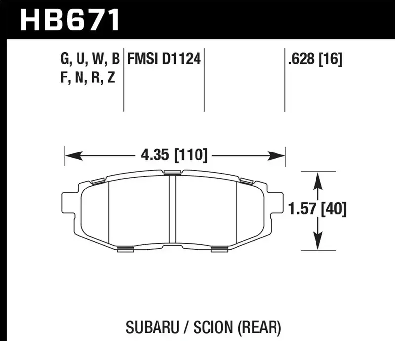 Hawk Performance Street Race Brake Pads – 0.628" Thickness, Track-Ready Compound 1