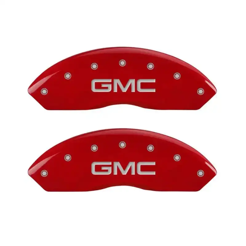 Mgp Engraved Front Caliper Covers – Red-And-Silver Finish For Gmc Trucks 1