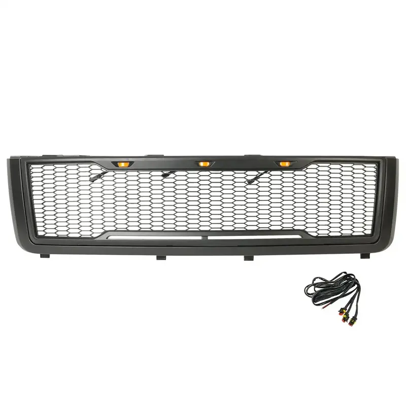 Paramount Automotive 41-0181Mb – Abs Matte Black Led Mesh Grille For 2011–2014 Chevy Silverado 2500/3500 1