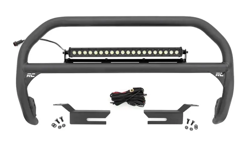 Rough Country 51046 – 20-Inch Black Nudge Bar With Single-Row Led Light Strip 1