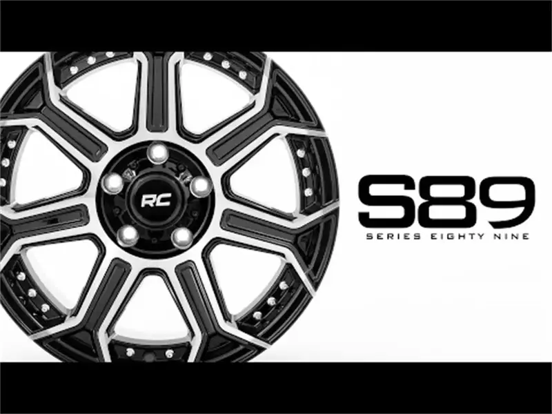 Rough Country 89221006 - Series 89 Wheel One-Piece Black Machined Gun Metal 22X10 8X180 -19Mm 1