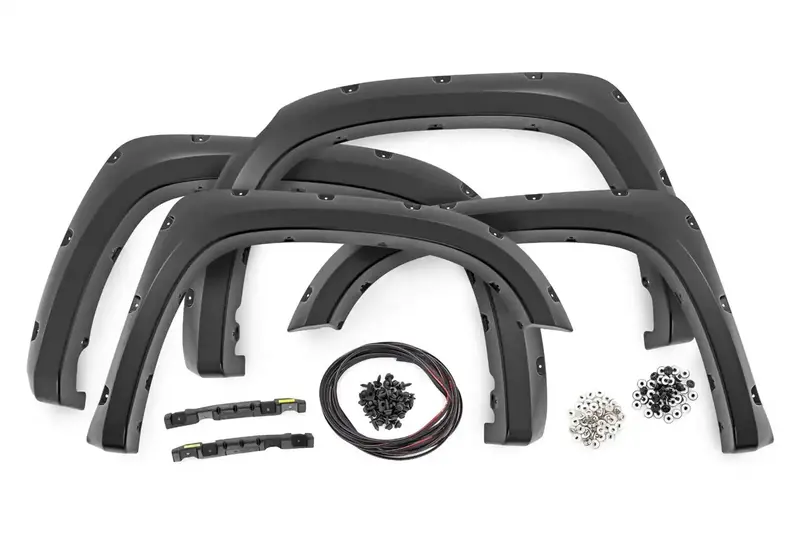 Rough Country F-T11411A-Rcgb - Pocket Fender Flares Gloss Black 2 In. Tire Coverage 6 Flare Height 1