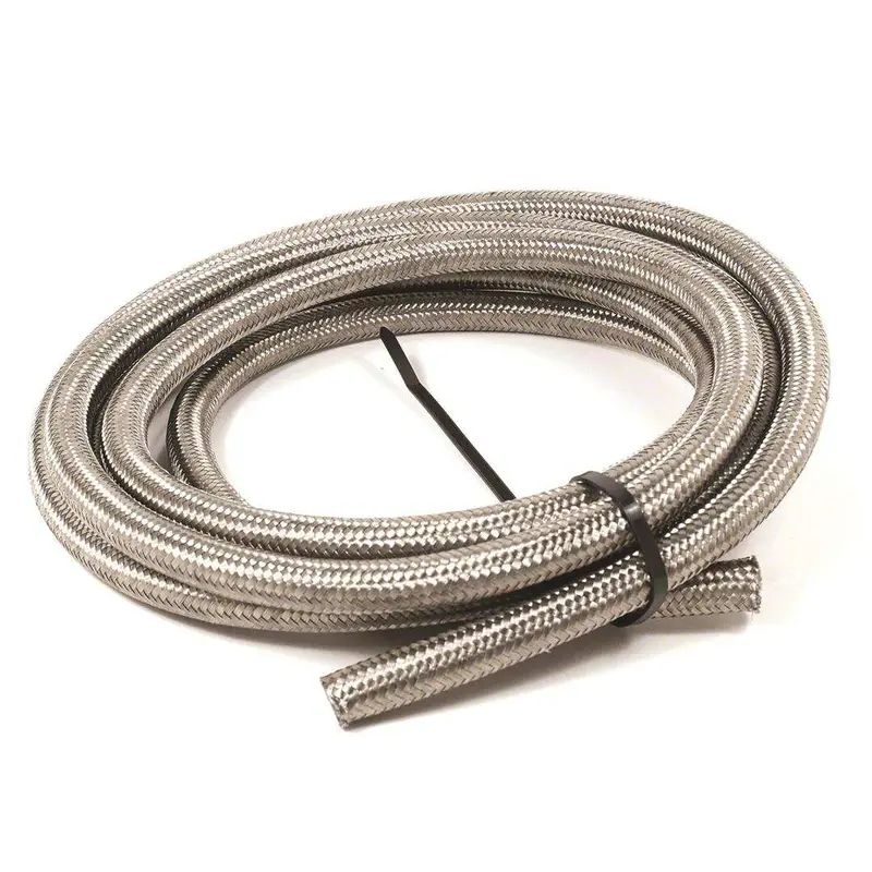 Speedfx 5320810 Double-Braided Stainless Steel Racing Hose – -8An Fitting, 10-Foot Length 1